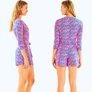 Lilly Pulitzer Pink Karlie Wrap Romper/Jum…